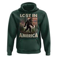 Funny 4th Of July Bigfoot Lost In America Hoodie Patriotic Sasquatch US Flag Fireworks - Wonder Print Shop