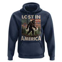 Funny 4th Of July Bigfoot Lost In America Hoodie Patriotic Sasquatch US Flag Fireworks - Wonder Print Shop