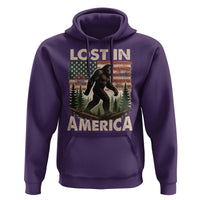 Funny 4th Of July Bigfoot Lost In America Hoodie Patriotic Sasquatch US Flag Fireworks - Wonder Print Shop