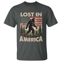 Funny 4th Of July Bigfoot Lost In America T Shirt Patriotic Sasquatch US Flag Fireworks - Wonder Print Shop