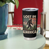 Funny 4th Of July Bigfoot Lost In America Tumbler Cup Patriotic Sasquatch US Flag Fireworks - Wonder Print Shop