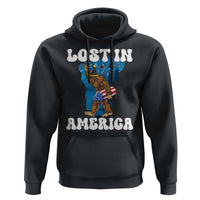 Funny 4th Of July Bigfoot Lost In America Hoodie Patriotic Sasquatch Rocket Footprint Fireworks - Wonder Print Shop