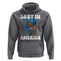 Funny 4th Of July Bigfoot Lost In America Hoodie Patriotic Sasquatch Rocket Footprint Fireworks - Wonder Print Shop