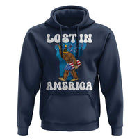 Funny 4th Of July Bigfoot Lost In America Hoodie Patriotic Sasquatch Rocket Footprint Fireworks - Wonder Print Shop