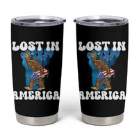 Funny 4th Of July Bigfoot Lost In America Tumbler Cup Patriotic Sasquatch Rocket Footprint Fireworks - Wonder Print Shop