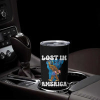 Funny 4th Of July Bigfoot Lost In America Tumbler Cup Patriotic Sasquatch Rocket Footprint Fireworks - Wonder Print Shop