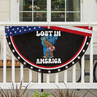 Funny 4th Of July Bigfoot Lost In America Patriotic Fan Flag Sasquatch Rocket Footprint Fireworks