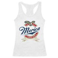 Funny Merica Since 1776 Racerback Tank Top 4th of July Beer Lover Eagle - Wonder Print Shop