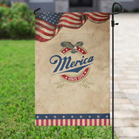 Funny Merica Since 1776 Garden Flag 4th of July Beer Lover Eagle