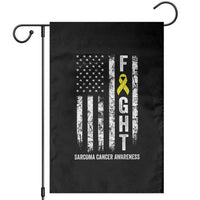Fight Sarcoma Cancer Awareness Garden Flag Yellow Ribbon Vintage American Flag