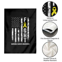 Fight Sarcoma Cancer Awareness Garden Flag Yellow Ribbon Vintage American Flag
