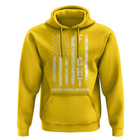 Fight Sarcoma Cancer Awareness Hoodie Yellow Ribbon Vintage American Flag