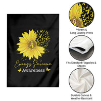 Ewings Sarcoma Awareness Garden Flag Yellow Flower Petal Ribbons Sunflower
