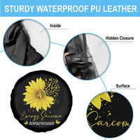 Ewings Sarcoma Awareness Spare Tire Cover Yellow Flower Petal Ribbons Sunflower