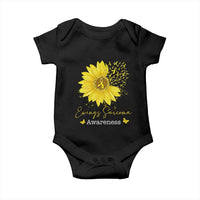 Ewings Sarcoma Awareness Baby Onesie Yellow Flower Petal Ribbons Sunflower