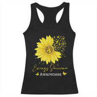 Ewings Sarcoma Awareness Racerback Tank Top Yellow Flower Petal Ribbons Sunflower