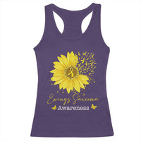 Ewings Sarcoma Awareness Racerback Tank Top Yellow Flower Petal Ribbons Sunflower