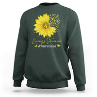 Ewings Sarcoma Awareness Sweatshirt Yellow Flower Petal Ribbons Sunflower