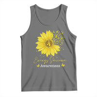 Ewings Sarcoma Awareness Tank Top Yellow Flower Petal Ribbons Sunflower