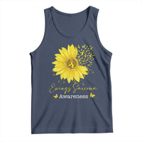 Ewings Sarcoma Awareness Tank Top Yellow Flower Petal Ribbons Sunflower