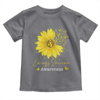 Ewings Sarcoma Awareness Toddler T Shirt Yellow Flower Petal Ribbons Sunflower