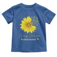 Ewings Sarcoma Awareness Toddler T Shirt Yellow Flower Petal Ribbons Sunflower