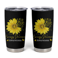 Ewings Sarcoma Awareness Tumbler Cup Yellow Flower Petal Ribbons Sunflower