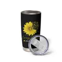Ewings Sarcoma Awareness Tumbler Cup Yellow Flower Petal Ribbons Sunflower