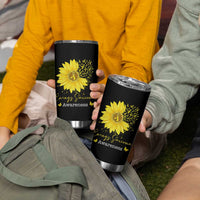 Ewings Sarcoma Awareness Tumbler Cup Yellow Flower Petal Ribbons Sunflower