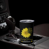 Ewings Sarcoma Awareness Tumbler Cup Yellow Flower Petal Ribbons Sunflower
