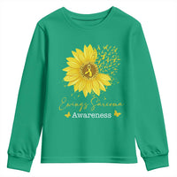Ewings Sarcoma Awareness Youth Sweatshirt Yellow Flower Petal Ribbons Sunflower