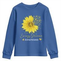Ewings Sarcoma Awareness Youth Sweatshirt Yellow Flower Petal Ribbons Sunflower