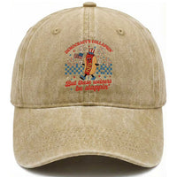Democracy Is Collapsin But These Weiners Be Slappin 4th of July Washed Cotton Baseball Cap