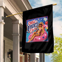Chill The Fourth Out Doll Meme 4th of July Garden Flag