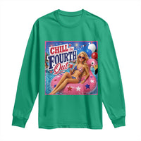 Chill The Fourth Out Doll Meme 4th of July Long Sleeve Shirt