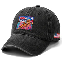Chill The Fourth Out Doll Meme 4th of July Washed Cotton Baseball Cap