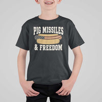 Pig Missiles And Freedom 4th of July Patriotic Hotdog T Shirt For Kid