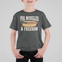 Pig Missiles And Freedom 4th of July Patriotic Hotdog T Shirt For Kid