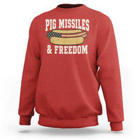 Pig Missiles And Freedom 4th of July Patriotic Hotdog Sweatshirt