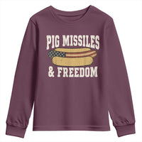 Pig Missiles And Freedom 4th of July Patriotic Hotdog Youth Sweatshirt