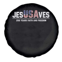 Jesus Saves USA 250th Anniversary Spare Tire Cover 250 Years of Fath And Freedom 4th of July