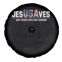 Jesus Saves USA 250th Anniversary Spare Tire Cover 250 Years of Fath And Freedom 4th of July