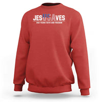 Jesus Saves USA 250th Anniversary Sweatshirt 250 Years of Fath And Freedom 4th of July