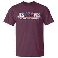 Jesus Saves USA 250th Anniversary T Shirt 250 Years of Fath And Freedom 4th of July