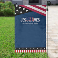 Jesus Saves USA 250th Anniversary Patriotic Garden Flag 250 Years of Fath And Freedom 4th of July
