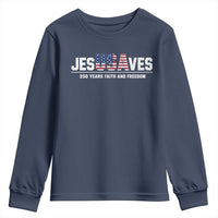 Jesus Saves USA 250th Anniversary Youth Sweatshirt 250 Years of Fath And Freedom 4th of July