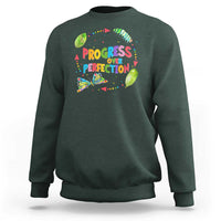 Progress Over Perfection Sweatshirt Caterpillar Back To School - Wonder Print Shop