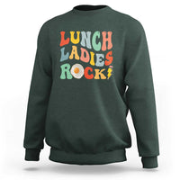 Lunch Ladies Rock Sweatshirt Retro Groovy Cafeteria Crew Egg Pencil - Wonder Print Shop