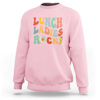 Lunch Ladies Rock Sweatshirt Retro Groovy Cafeteria Crew Egg Pencil - Wonder Print Shop