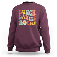 Lunch Ladies Rock Sweatshirt Retro Groovy Cafeteria Crew Egg Pencil - Wonder Print Shop